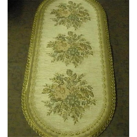 Tapestry Trading Tapestry Trading A1422B 14 x 20 in. Begium Doily Anika Table Runner; Blue A1422B